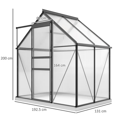Outsunny 192.5 x 131cm Walk-In Polycarbonate Greenhouse 
