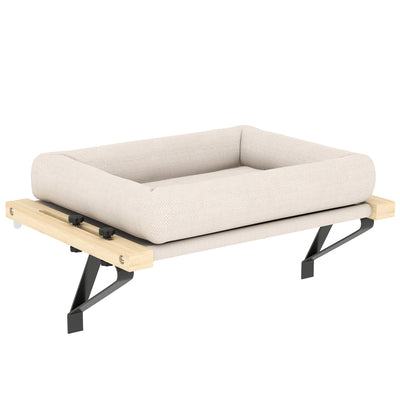 PawHut Cat Radiator Bed, Adjustable Hanging Cat Hammock with Removable and Washable Cushion for Indoor Cats, Cream White 