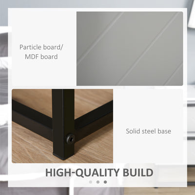 HOMCOM Bedside Cabinet with 2 Drawer Storage Unit, Unique Shape Bedroom Table Nightstand with Metal Base, for Living Room, Study Room, Dorm 