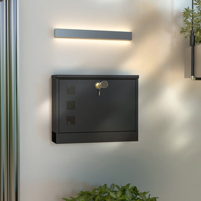HOMCOM Wall Mounted Letterbox, Weatherproof Post Box, Modern Mailbox with 2 Keys and Viewing Windows, Easy to Install 