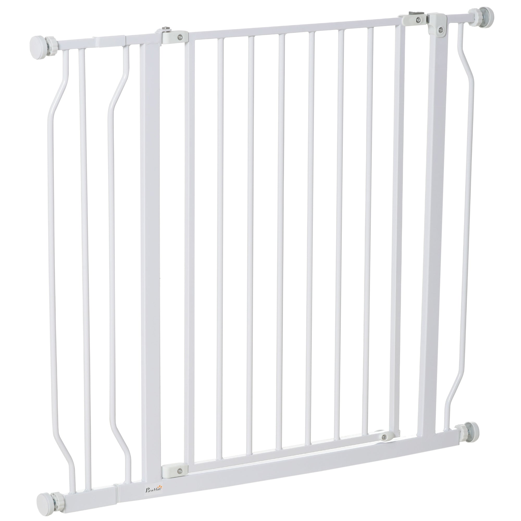 PawHut Wide Dog Safety Gate, with Door Pressure, for Doorways, Hallways, Staircases - White