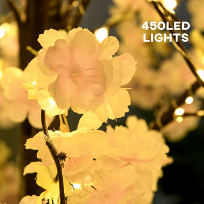 HOMCOM 450 LED Light Decorative Artificial Blossom Tree - Pink 