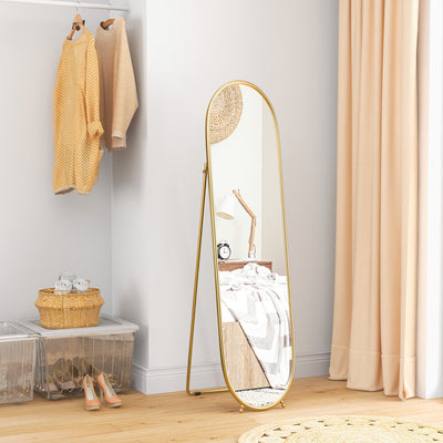 HOMCOM Two-Way Curved Full Length Mirror - Gold Tone 