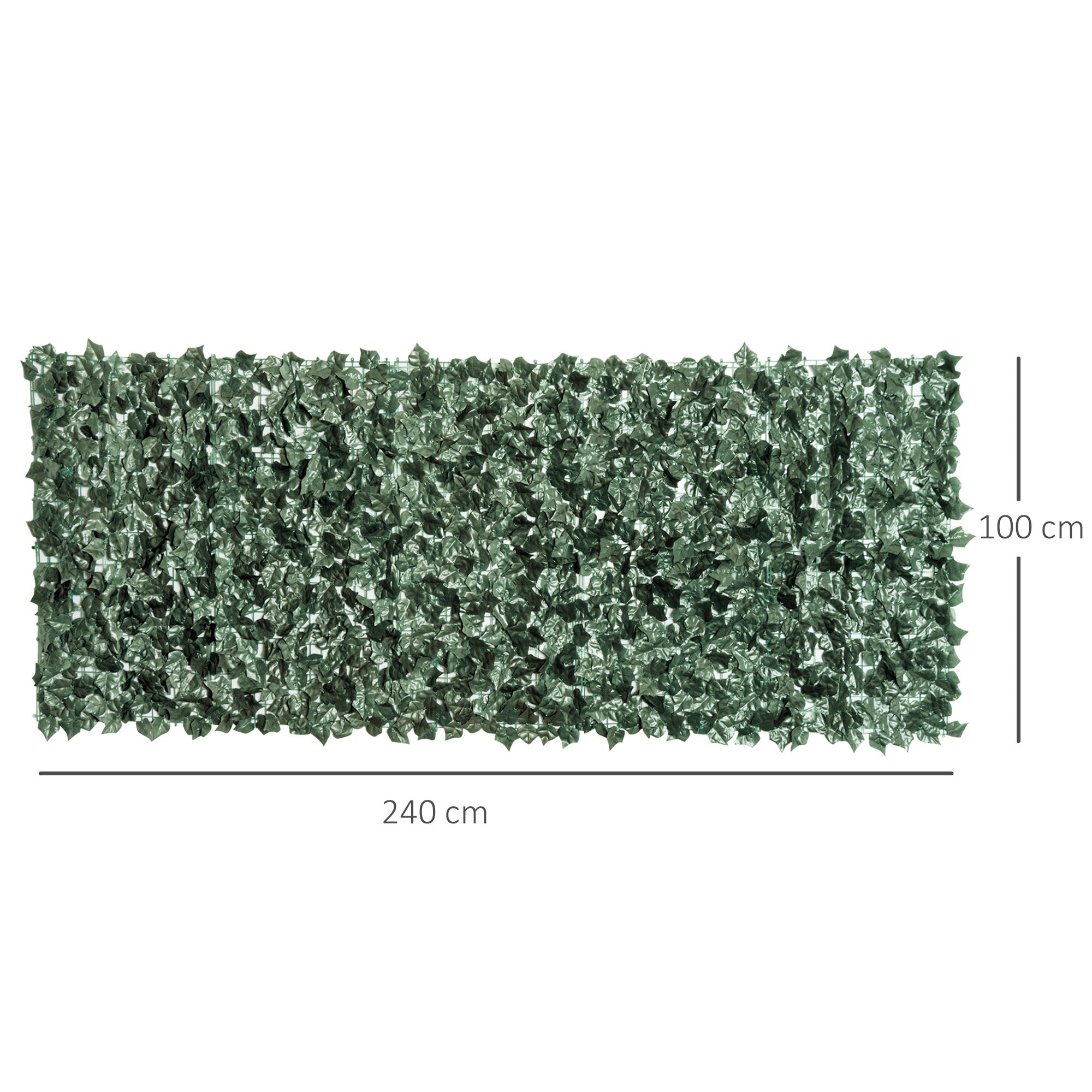 Outsunny 1-Piece Artificial Leaf Hedge Screen Privacy Fence Panel for Garden Outdoor Indoor Decor, Dark Green, 2.4M x 1M 