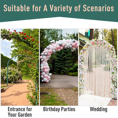 Outsunny Garden Outdoor Entrance Arch with Door Outdoor Patio Decoration for Rose Trellis Arbour Climbing Plant 131L x 49W x 200Hcm 
