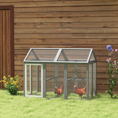 PawHut Large Chicken Run, Wooden Chicken coop, with Combinable Design - Wood Effect 