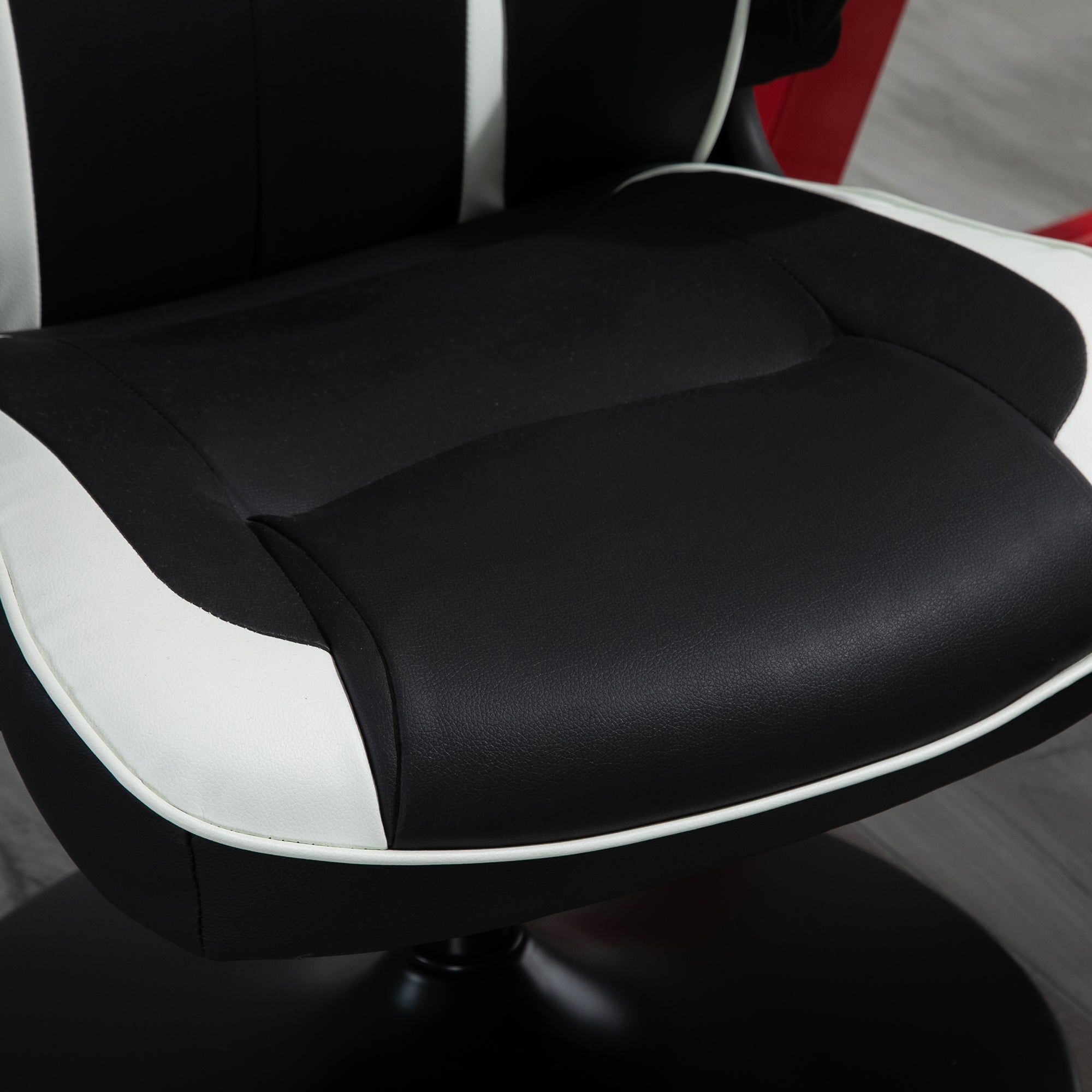 Vinsetto Gaming Chair Ergonomic Computer Chair with Adjustable Height Pedestal Base, Home Office Desk Chair PVC Leather Exclusive Swivel Chair Black 