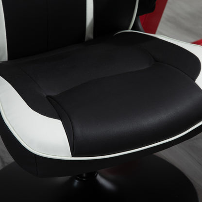 Vinsetto Gaming Chair Ergonomic Computer Chair with Adjustable Height Pedestal Base, Home Office Desk Chair PVC Leather Exclusive Swivel Chair Black 