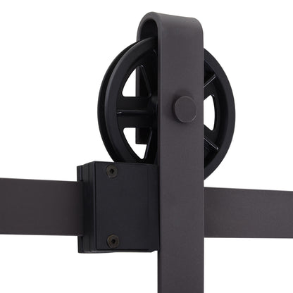 HOMCOM 6ft Modern Single Sliding Barn Door Track Kit Set Closet Hardware for Single Wooden Door 