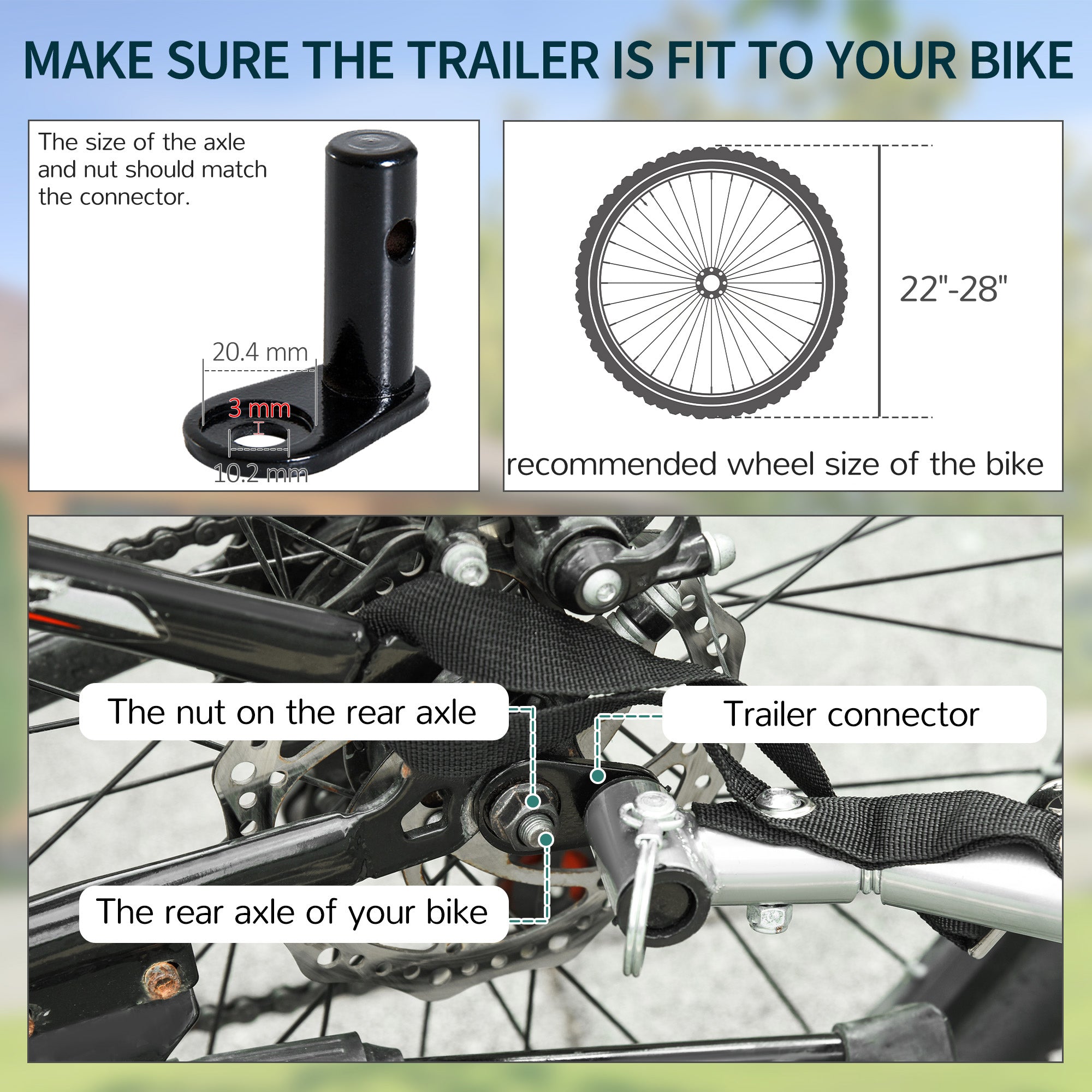 HOMCOM Two-Wheel Bicycle Large Cargo Wagon Trailer Oxford Fabric, Folding Storage, & Removable Cover, Red&Black 