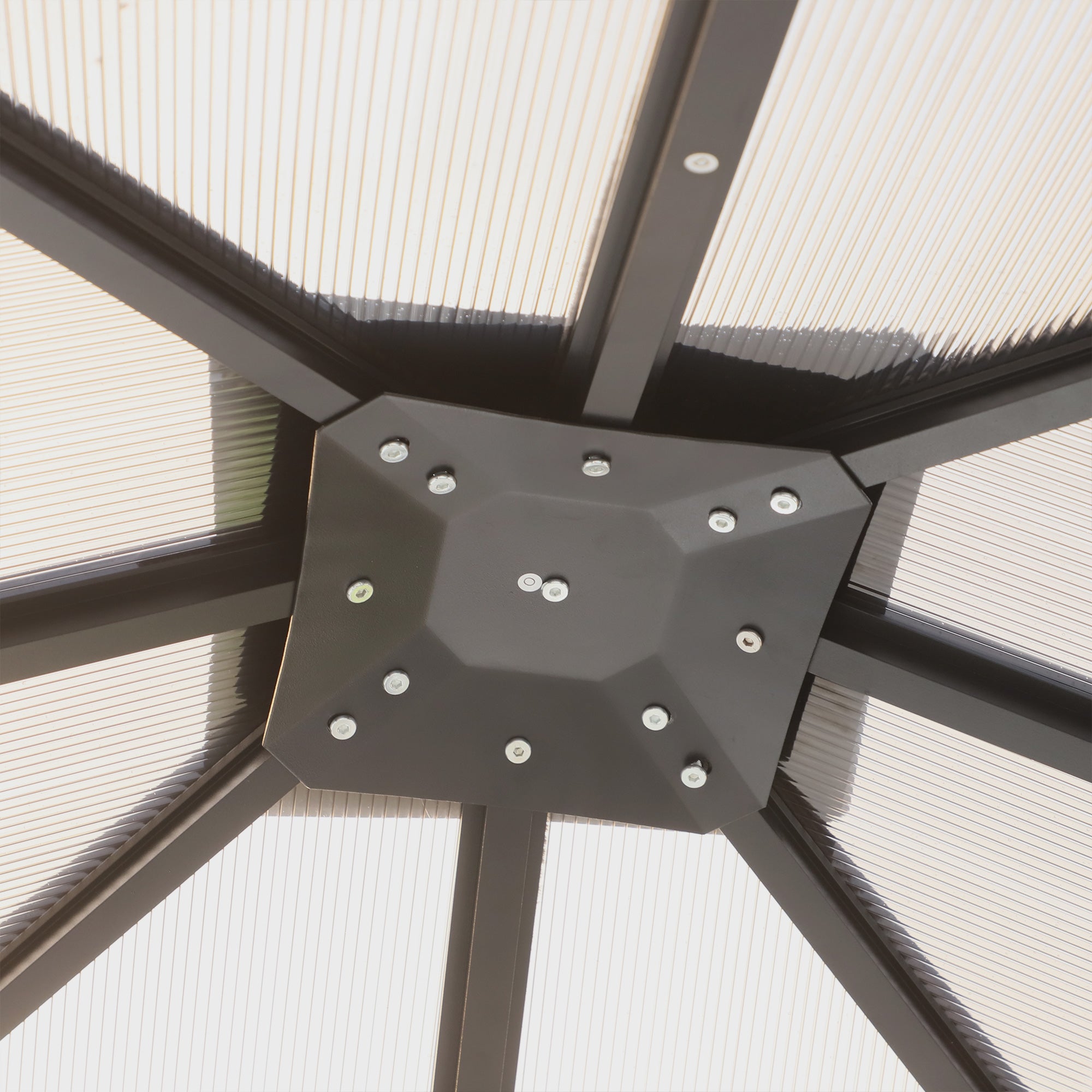 Outsunny 3m x 3m Hardtop Metal Frame Mesh Draped Gazebo Black 