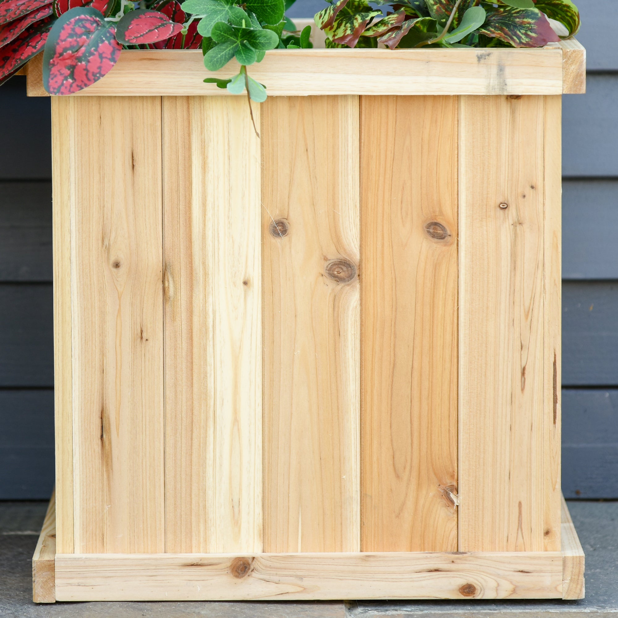 Outsunny 37L Wooden Garden Planter & Bench Combination Garden Raised Bed Patio Park Natural 176 x 38 x 40 cm 