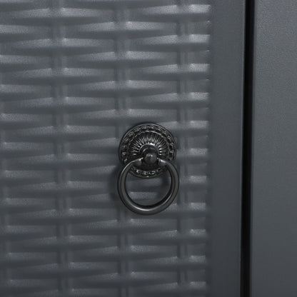 Outsunny 71 x 71cm 40000 BTU Gas Firepit Table - Black/Dark Grey 