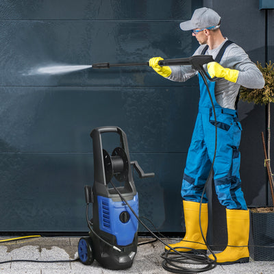 Outsunny 2200W High Pressure Washer, 170 Bar Pressure Washer with Adjustable Nozzle and 6M Hose, 32W x 32D x 80H cm Blue 