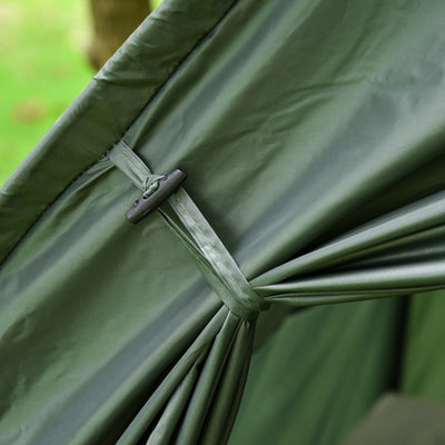 Outsunny 1 person Foldable Camping Tent w/Sleeping Bag Air Mattress Outdoor Hiking Picnic Bed cot w/Foot Pump 