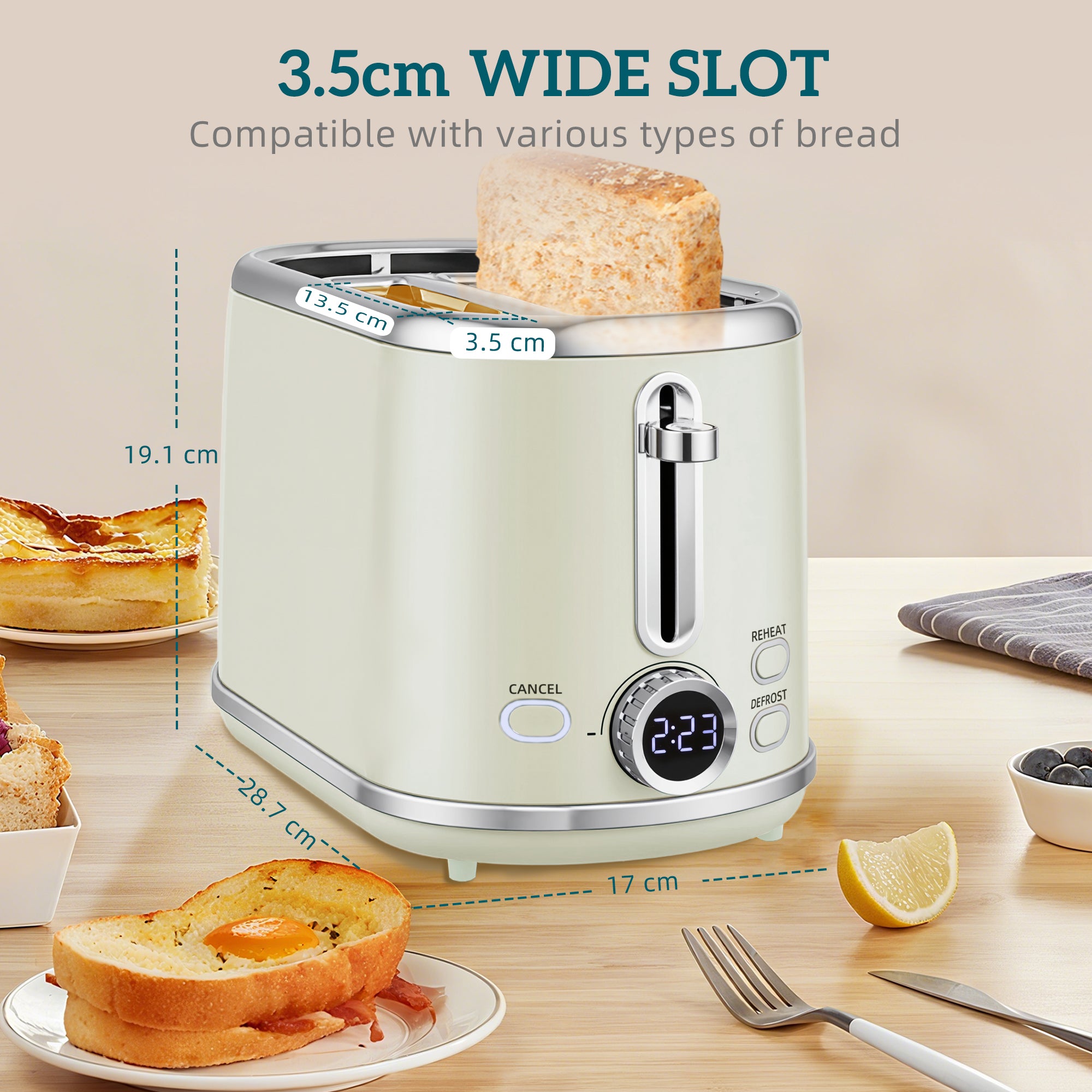 HOMCOM Polished Retro 40-100°C Kettle and Toaster Set - Grey 