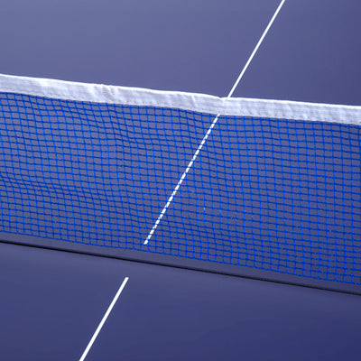 HOMCOM 6ft 182cm Mini Table Tennis Table Folding Ping Pong Table with Net Multi-Use Table for Indoor Outdoor Game, Blue 