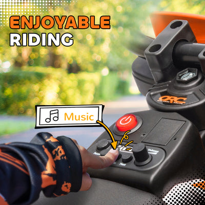 AIYAPLAY 12V Kids Electric Motorbike, Kids Electric Ride on motorcycle w/ Twist Grip Throttle, Training Wheels, Orange 