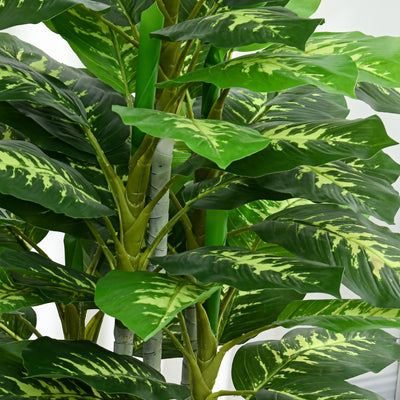 HOMCOM Artificial Evergreen Tree Fake Decorative Plant in Nursery Pot for Indoor Outdoor Decor, 120cm 