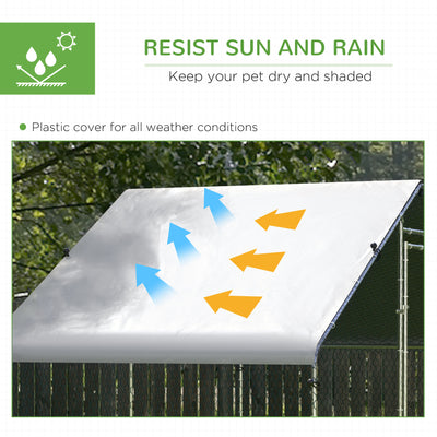 PawHut Galvanised Walk In Chicken Coop Hen House w/ Water-Resist Cover, 3 x 1.7 x 1.9m 