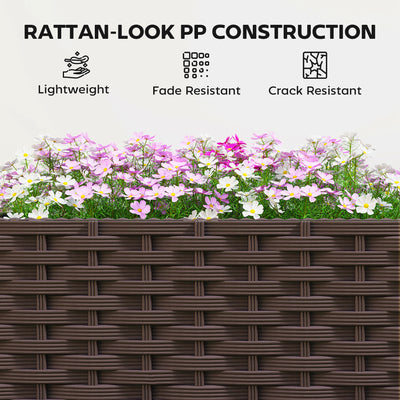 Outsunny Plastic Raised Garden Bed with Legs, Self Watering Elevated Planter Boxes with Drainage Holes and Plugs 