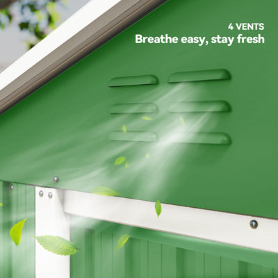 Outsunny 6.5 x 3.5ft Metal Garden Storage Shed - Green 