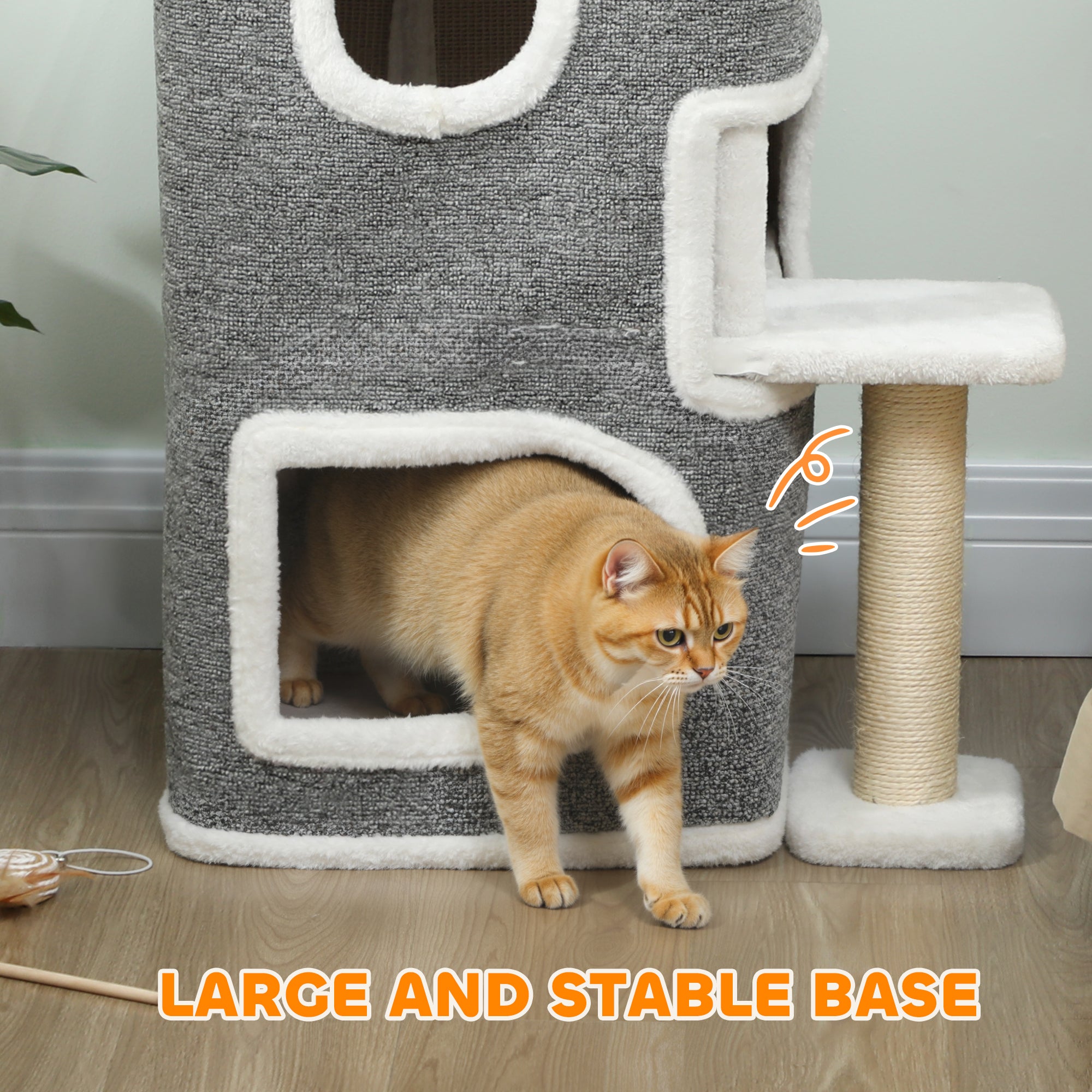 PawHut 75 cm Cat Tree, Cat Tower Condo for Indoor Cats with Scratching Post, Jumping Platform, Grey 