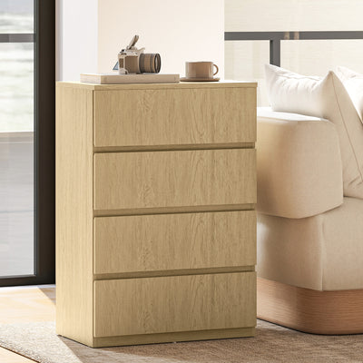 HOMCOM Chest of Drawers, 4-Drawer Storage Cabinets, Modern Dresser, Storage Drawer Unit for Bedroom 