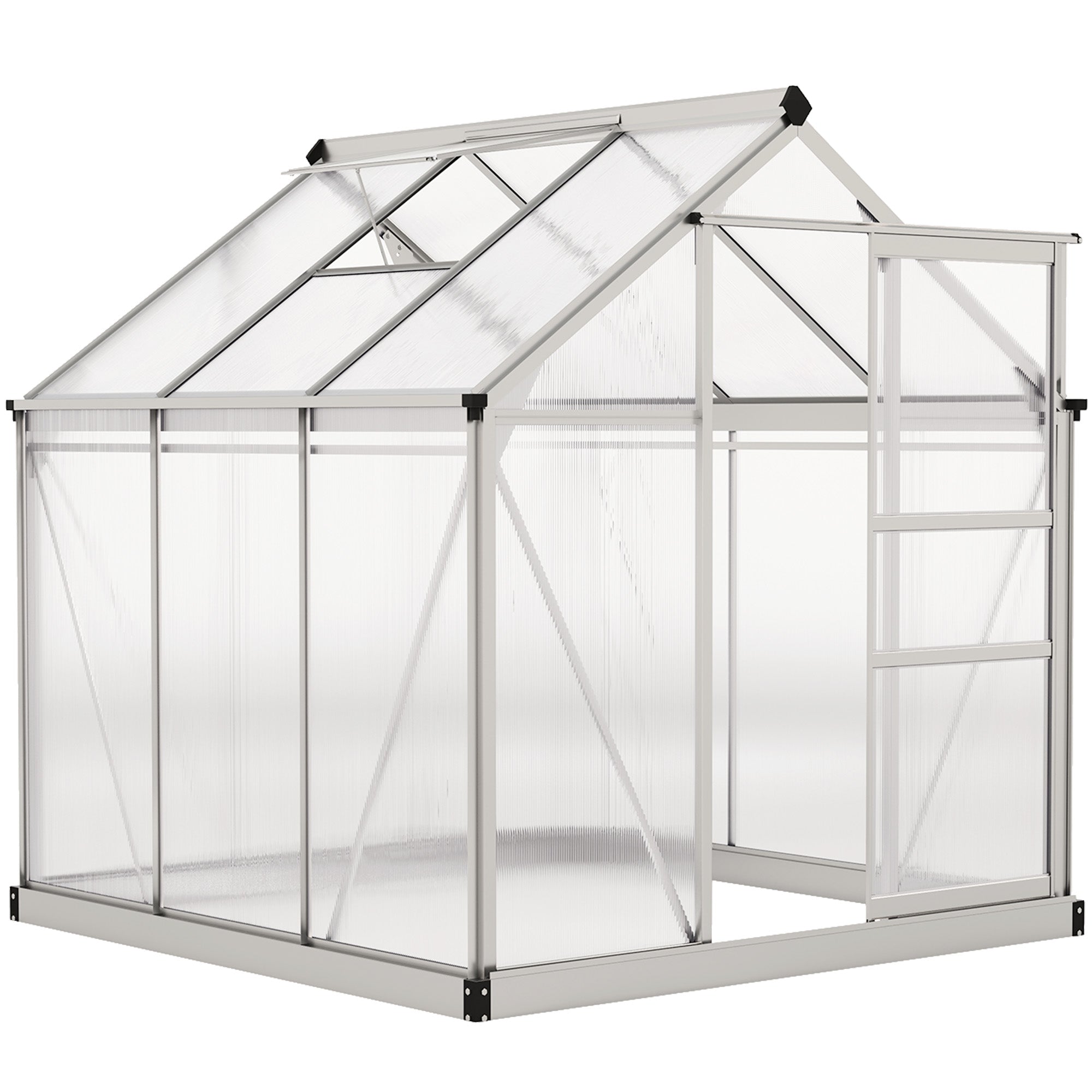 Outsunny 6 x 6ft Polycarbonate Greenhouse - Clear 
