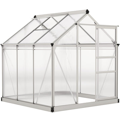 Outsunny 6 x 6ft Polycarbonate Greenhouse - Clear 