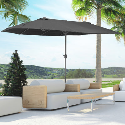 Outsunny 4.6m Canopy Parasol - Black 