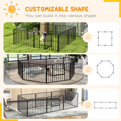 PawHut 60cm 8 Panels Heavy Duty Dog Pen, Pet Playpen for Indoors, Outdoors, Small Dogs 