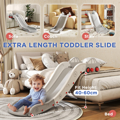 AIYAPLAY Kids Slide for Bed, Sofa, with Extended Length, Easy to assemble and Store, Grey 