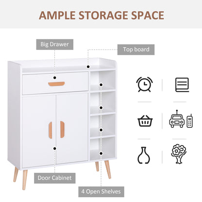 HOMCOM Sideboard, Side Cabinet, Floor Cupboard with Storage Drawer for Hallway, Kitchen, Bedroom, Living Room, White 