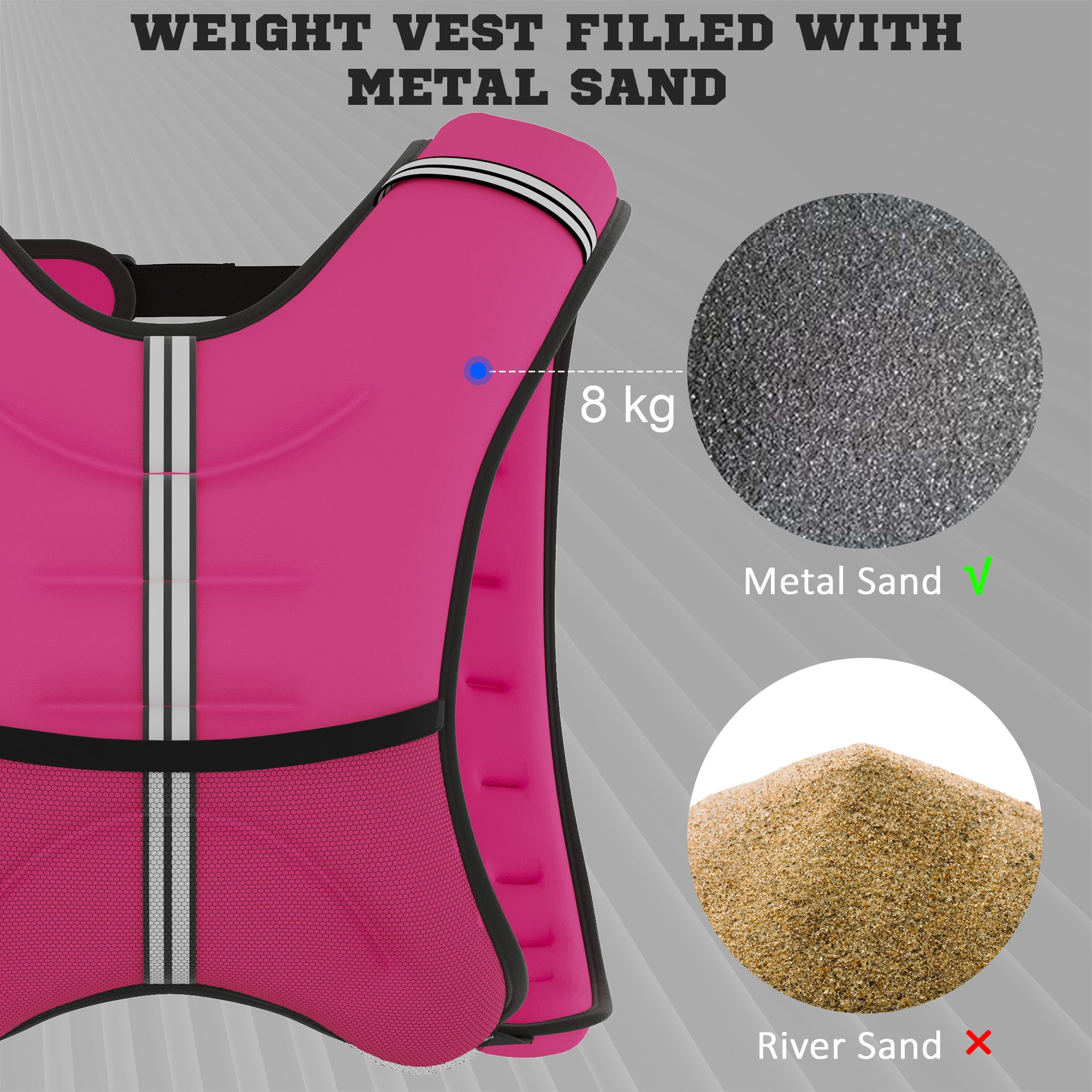 HOMCOM 8KG Weighted Vest, Running Weight Vest with Adjustable Strap, Convenient Pocket and Reflective Strips for Men and Women 