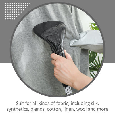 HOMCOM Clothes Steamer with Adjustable Pole Clothes Steamer 11 Steam Levels 41-110 cm Black 
