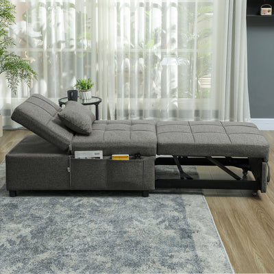 HOMCOM Four-In-One Single Sleeper Chair - Dark Grey 