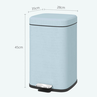 HOMCOM 20L Modern Boxy Metal Home Kitchen Bin - Light Green 