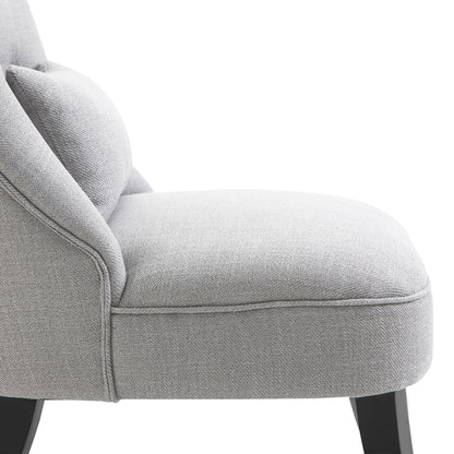 HOMCOM Fabric Single Sofa Dining Chair Tub Chair Upholstered W/ Pillow Solid Wood Leg Home Living Room Furniture Grey 