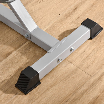 HOMCOM Weights Bar Barbell Rack Squat Stand Adjustable Portable Weight Lifting Max Load 200kg, Suitable For Home Gym Training Work Out 
