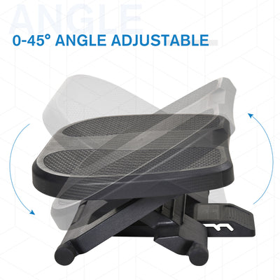 HOMCOM 0-30° Three-Height Under-Desk Support Footrest - Black 