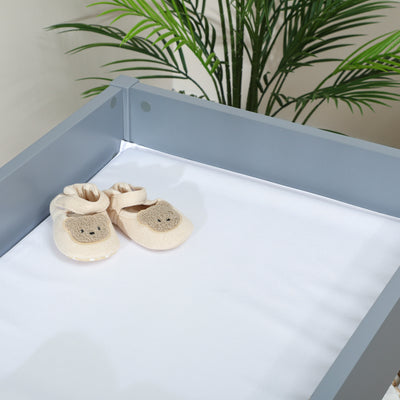 AIYAPLAY Baby Changing Unit with 4 Storage Drawers, Mat for Bedroom Nursery, 84 x 84.5 cm, Grey 