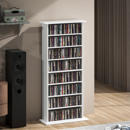 HOMCOM 360 CD/185 DVD/185 Blu-ray Storage Unit - White
