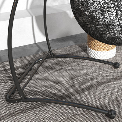 Outsunny Hammock Chair Stand, C Shape Hanging Heavy Duty Metal Frame Hammock Stand for Hanging Hammock Air Porch Swing Chair, Indoor & Outdoor Use, Black 