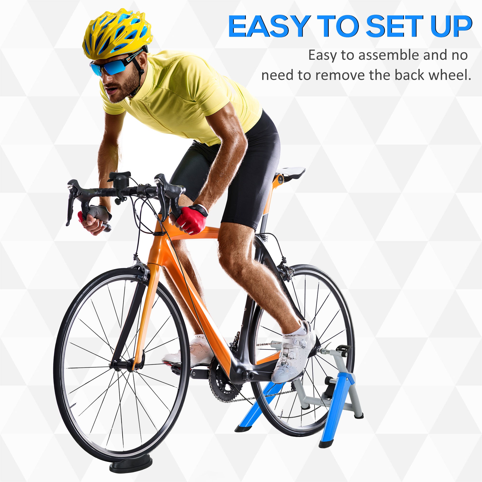 HOMCOM Indoor Bike Trainer, Foldable Turbo Trainer Bike Stand with 8 Level Magnetic Resistance, for 650C, 700C or 26"-29" Wheels 