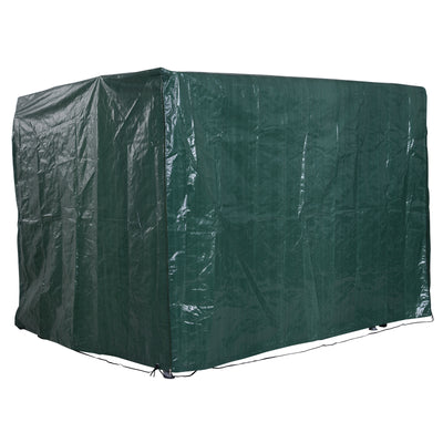 Outsunny Patio 3 Seater Swing Chair Bench Cover Outdoor Garden Furniture Rain Protection Cover Protector Waterproof Anti-UV, 215L x 155W x 150Hcm, Dark Green 