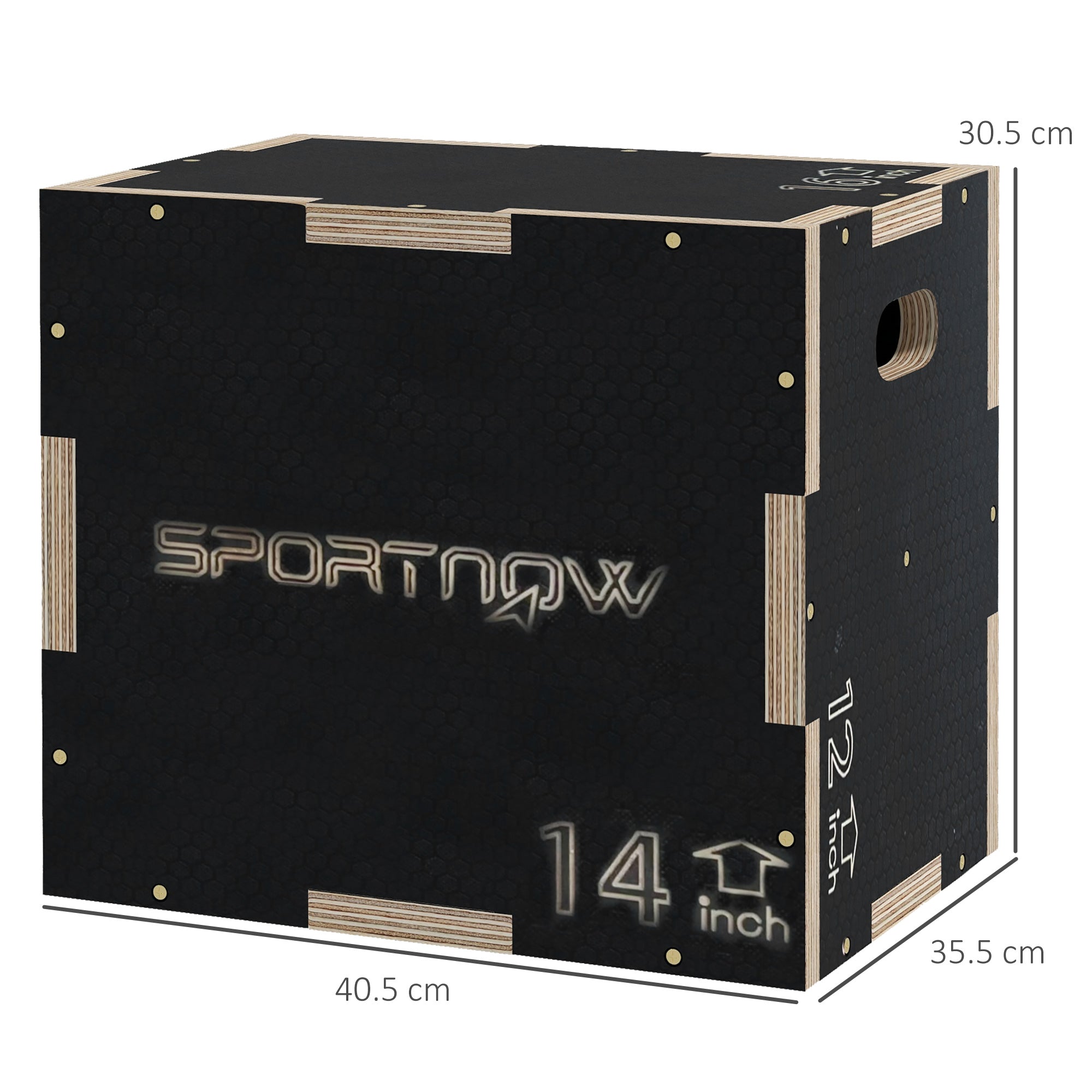 SPORTNOW Multi-Faceted Jump Box, Wooden Step Up Box, for Home, Gym, Exercise, Black 