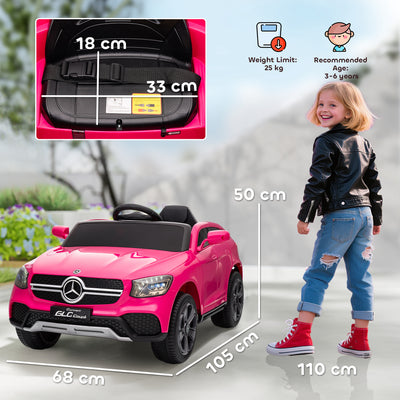 AIYAPLAY Mercedes-Benz GLC Licensed Kids Ride on Car with Remote Control, Soft Start, MP3, LED Headlights, Pink 