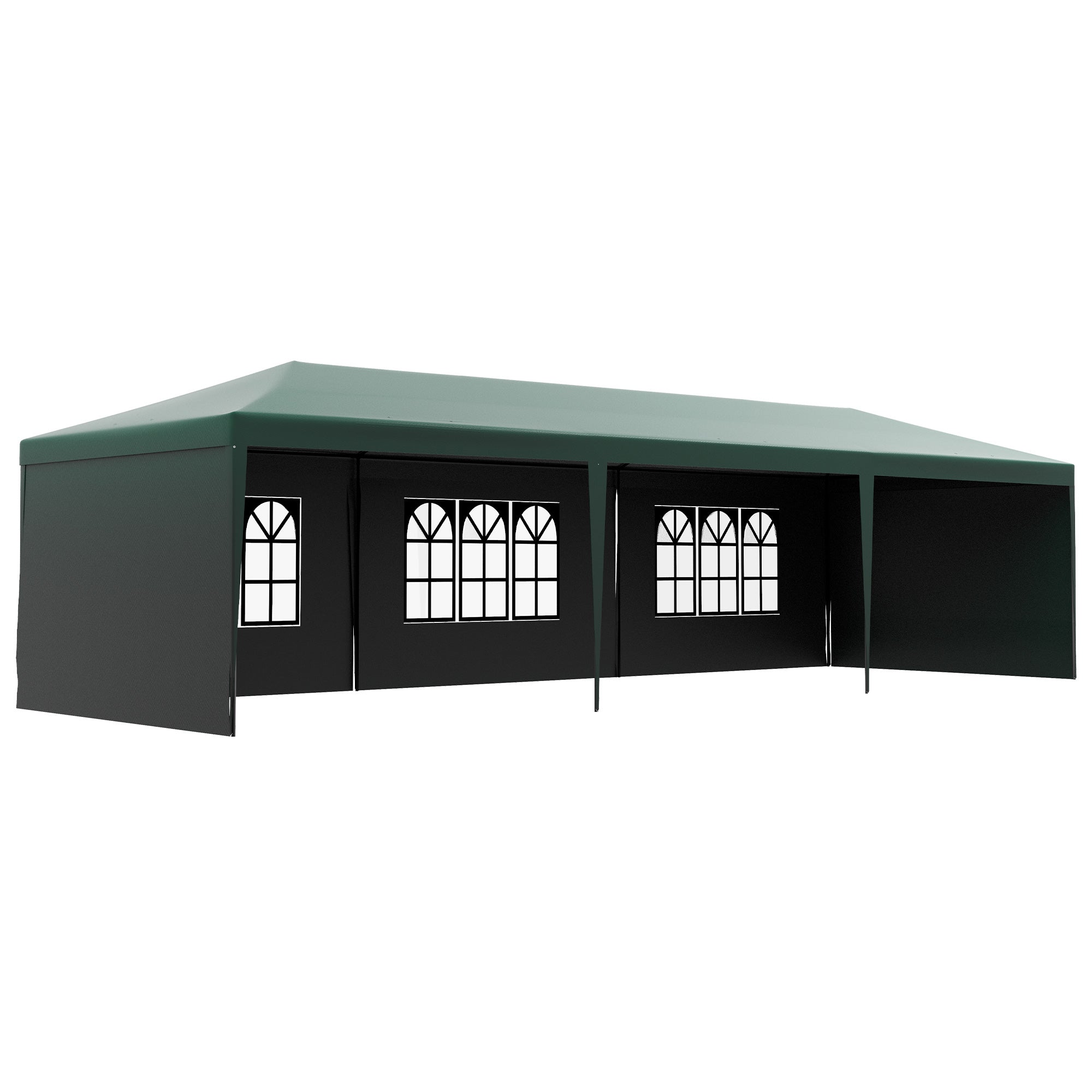 Outsunny Garden Gazebo Marquee Party Wedding Tent Canopy (9m x 3m) - Green 