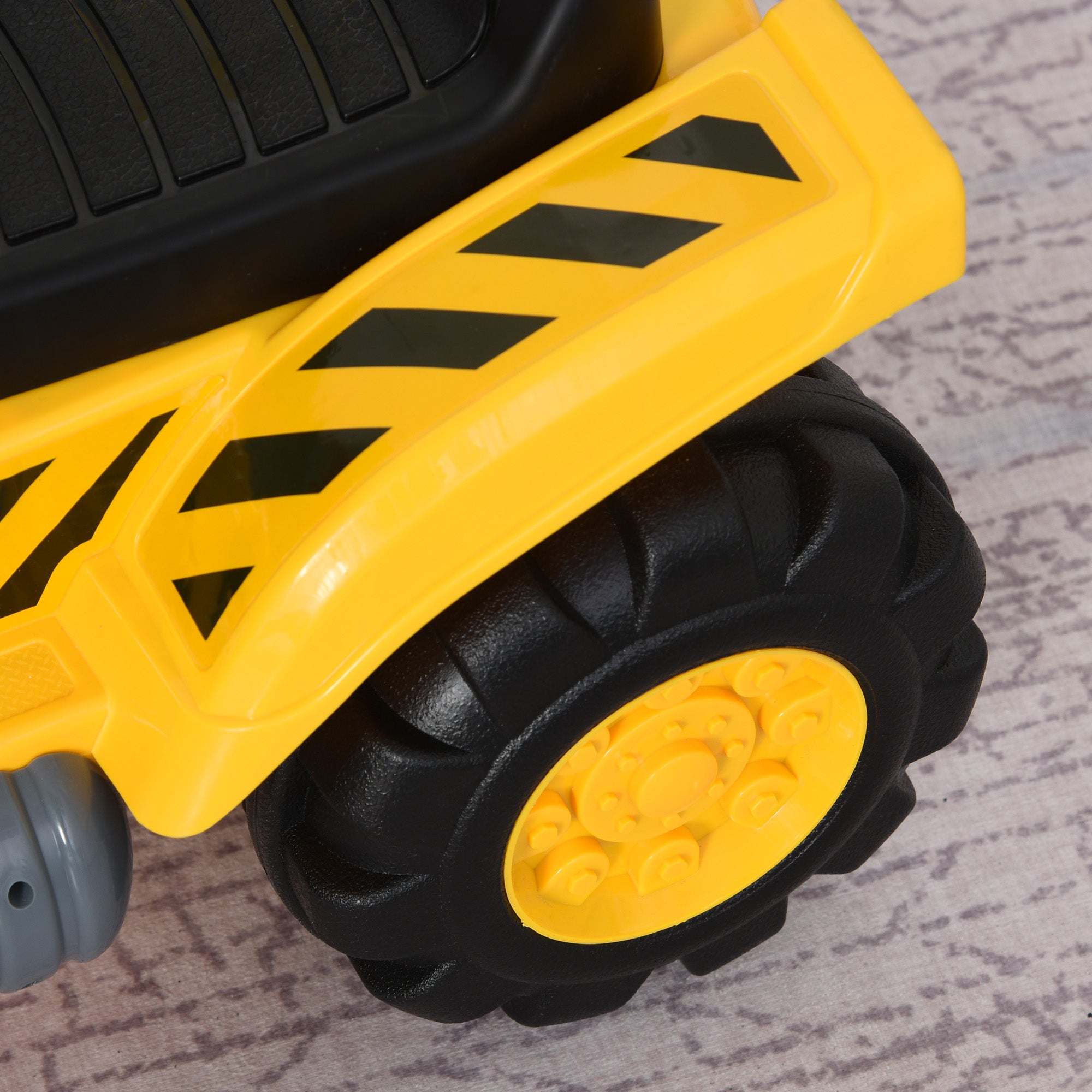 HOMCOM Kids Ride On Excavator Digger w/ Storage Basketball Net Steering NO POWER Wheel Vehicle Truck Toy 